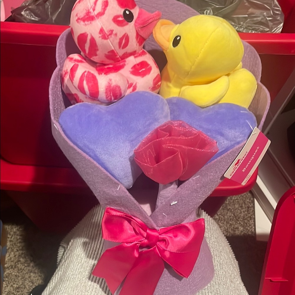 Duck Plush Bouquet with Hearts
